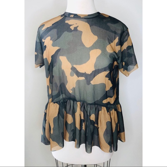 camouflage peplum top